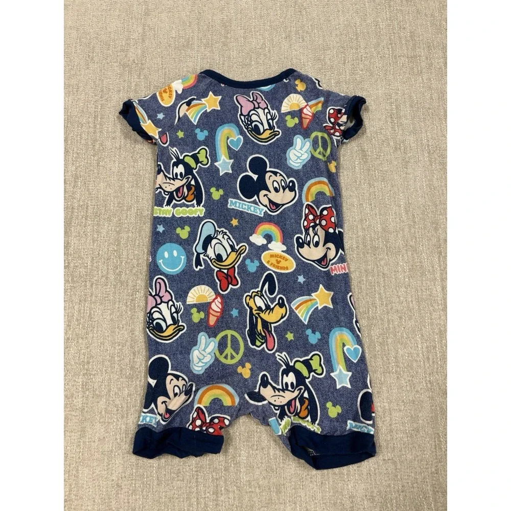Little Sleepies Mickey's Clubhouse Bamboo Shorty Zippy Pajama Size 12-18 Months